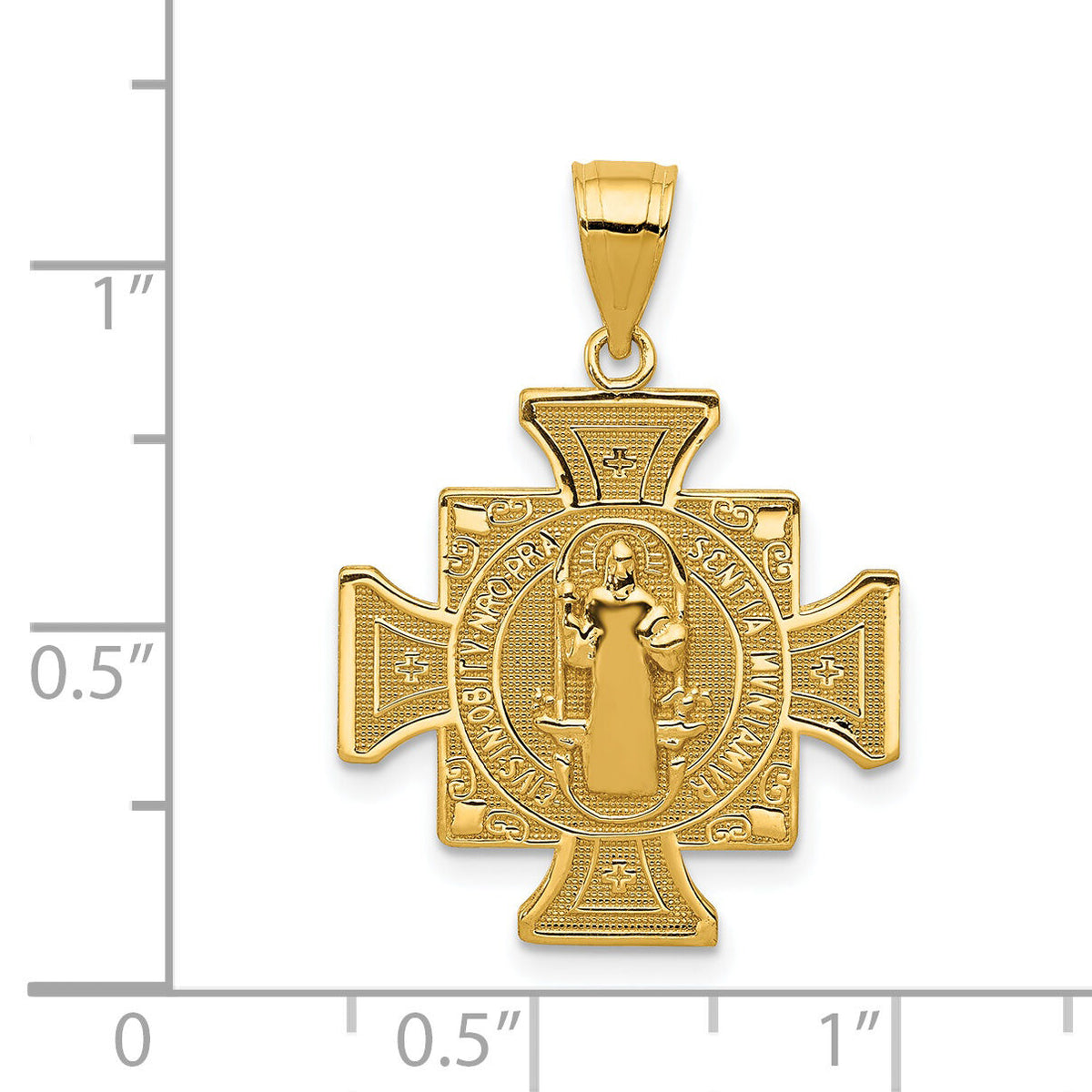 14k San Benito 2-Sided Cross Pendant-K6355