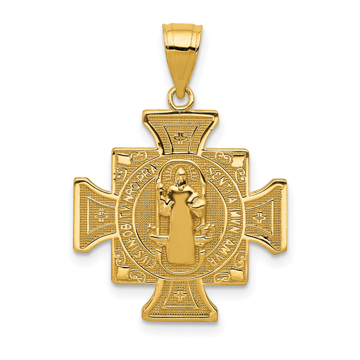 14k San Benito 2-Sided Cross Pendant-K6355