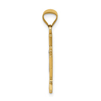 14K w/Rhodium St. Benedict Semi-solid Pendant-K6356