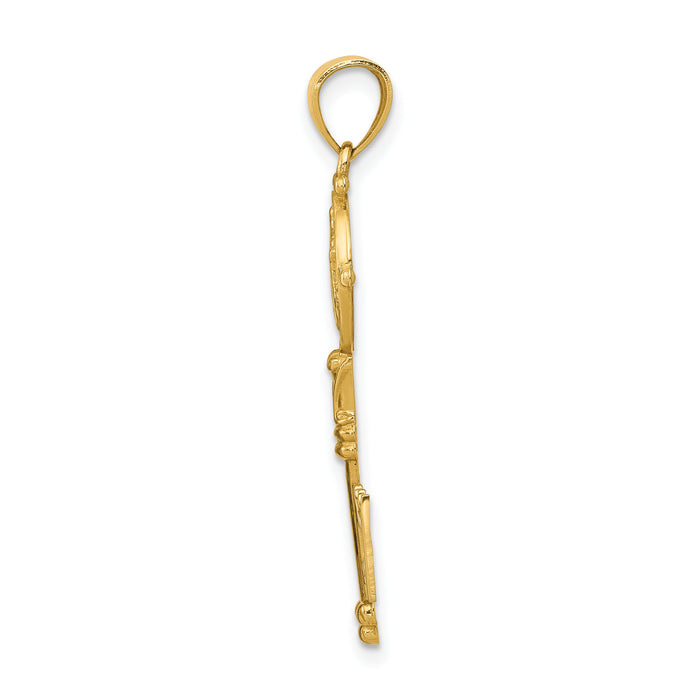 14k San Benito 2-Sided Key Pendant-K6357