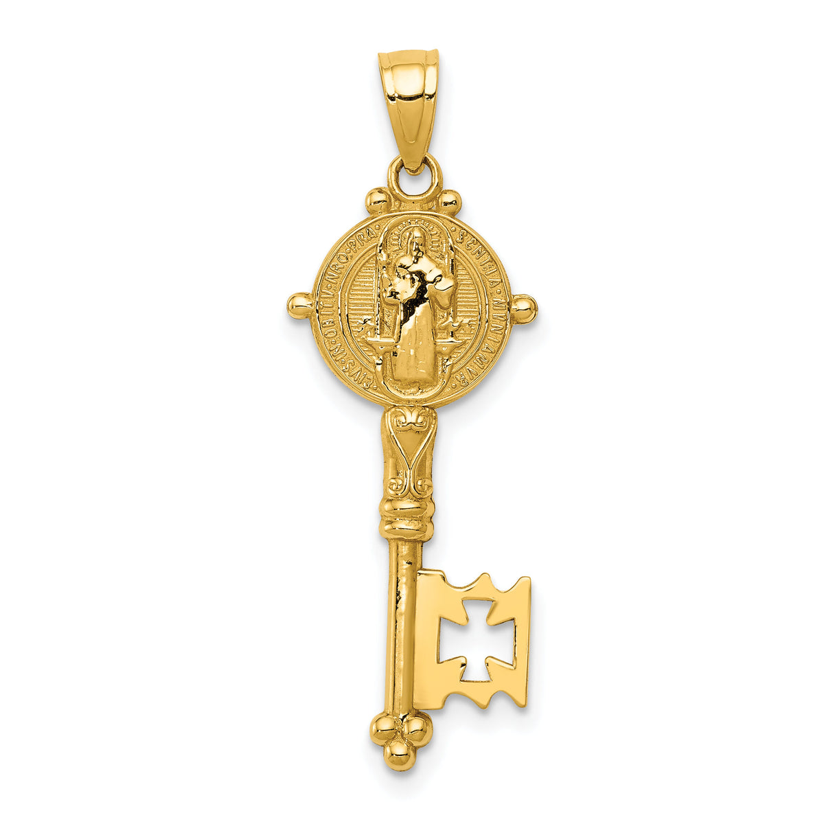 14k San Benito 2-Sided Key Pendant-K6357