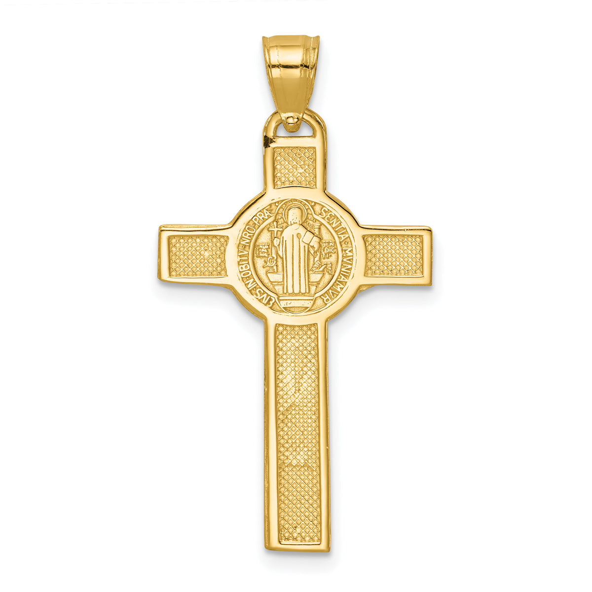 14k San Benito 2-Sided Crucifix Pendant-K6358