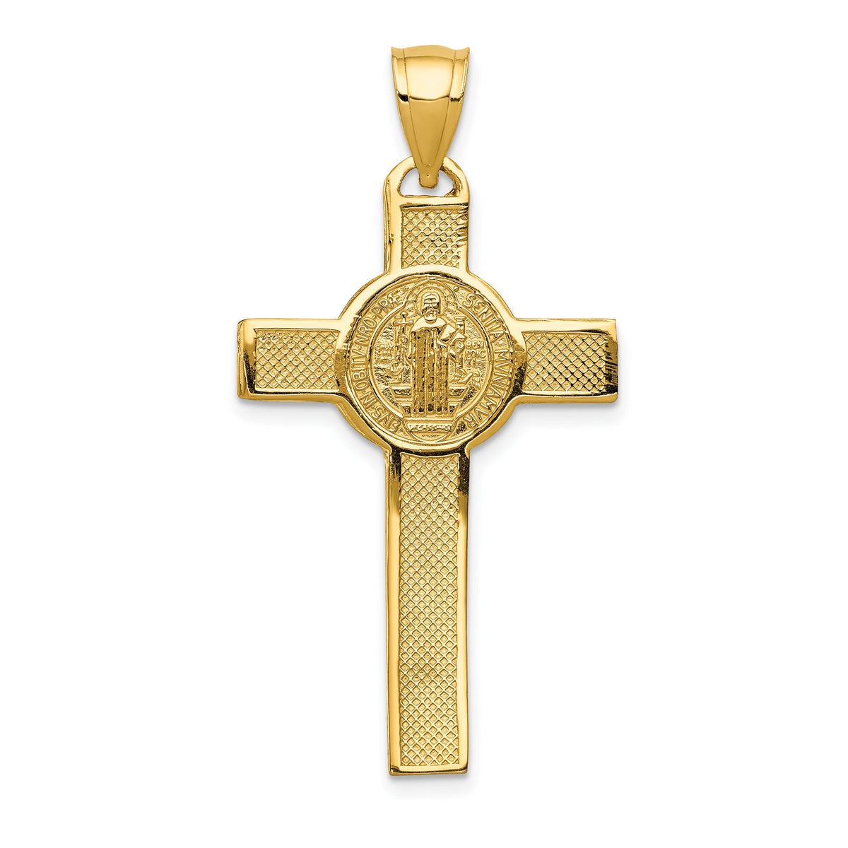 14k San Benito 2-Sided Crucifix Pendant-K6359
