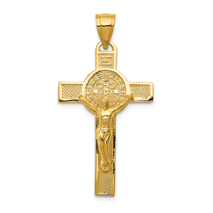 14k San Benito 2-Sided Crucifix Pendant-K6359