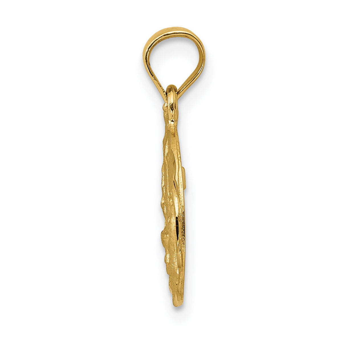 14K Satin / Diamond-Cut Baptism Pendant-K6361