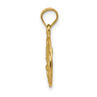 14K Satin / Diamond-Cut Baptism Pendant-K6361