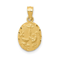 14K Satin / Diamond-Cut Baptism Pendant-K6361