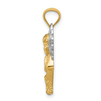 14k w/Rhodium Diamond-cut Praying Angel Pendant-K6372