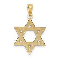 14k Diamond-cut Polished Star of David Pendant-K6374