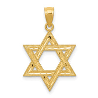 14k Diamond-cut Polished Star of David Pendant-K6374