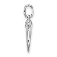 14k White Gold Hollow Italian Horn Pendant-K6387