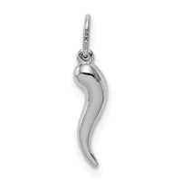 14k White Gold Hollow Italian Horn Pendant-K6387