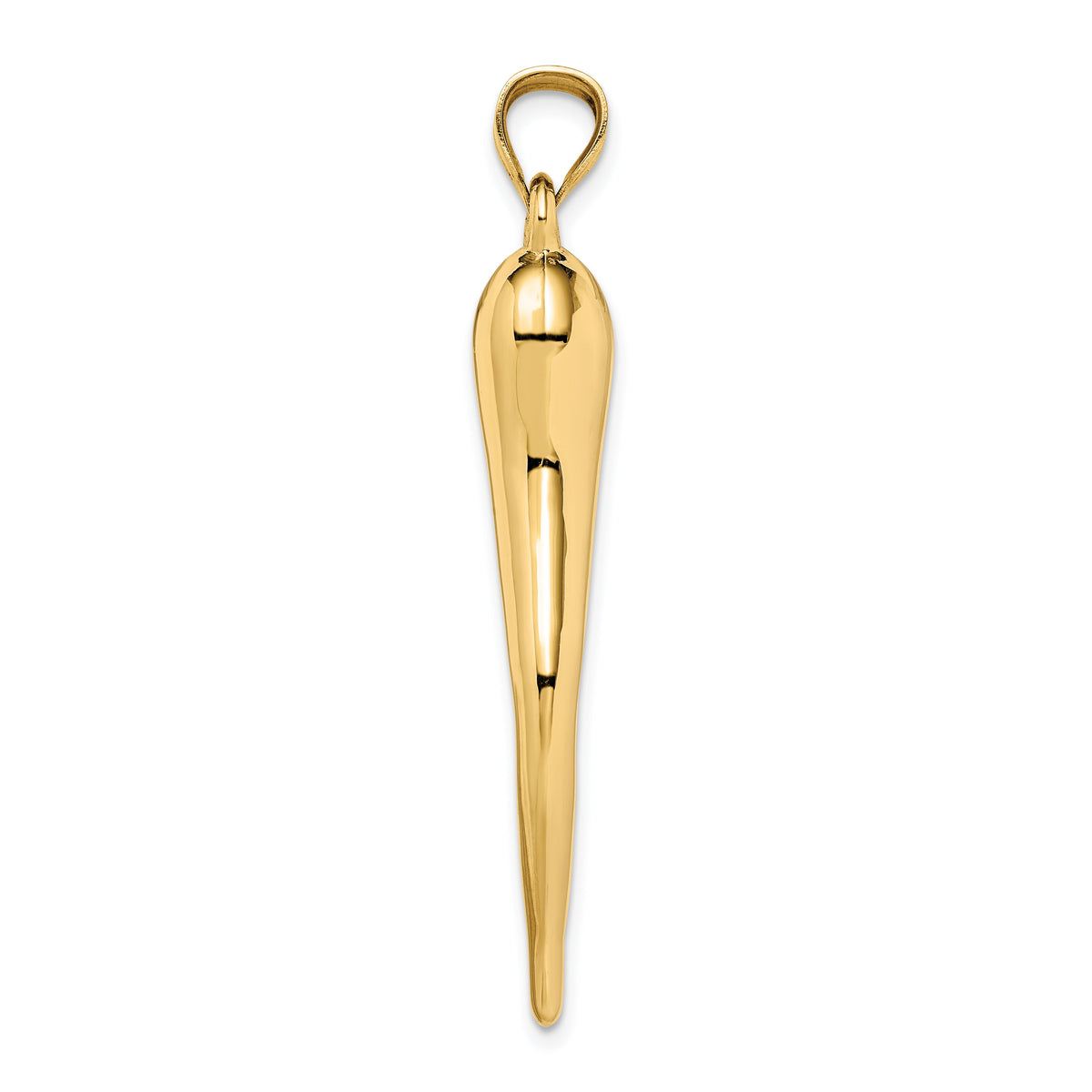 14k Hollow 3D Italian Horn Pendant-K6389