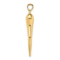 14k Hollow 3D Italian Horn Pendant-K6389