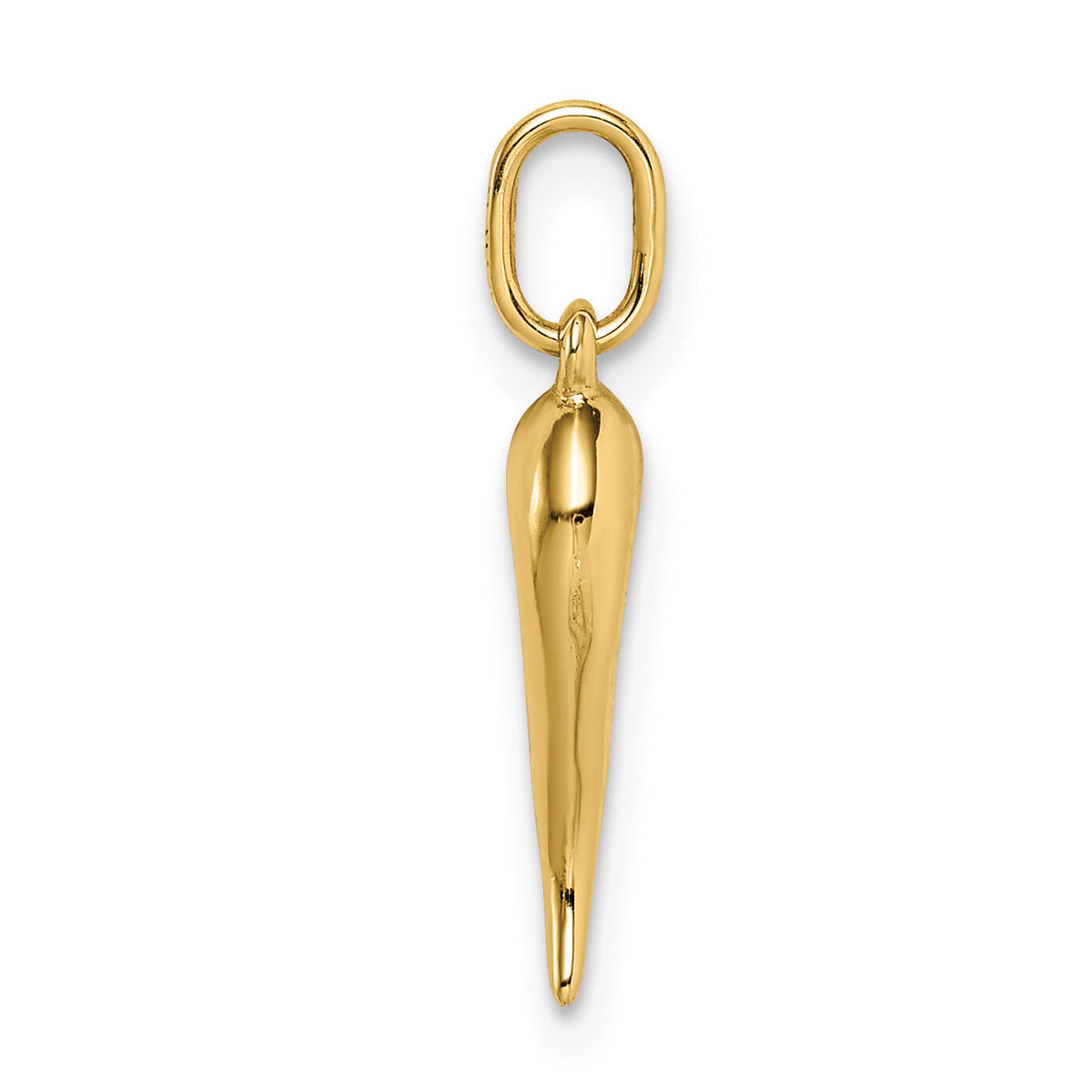 14k Hollow Italian Horn Pendant-K6390