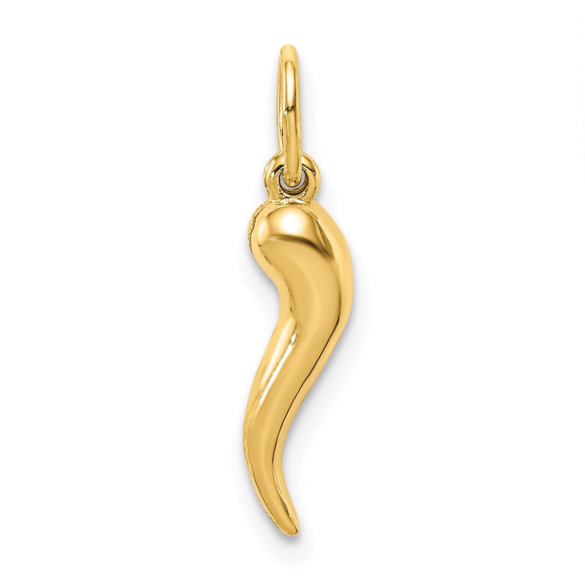 14k Hollow Italian Horn Pendant-K6390