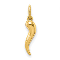 14k Hollow Italian Horn Pendant-K6390
