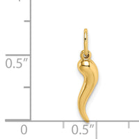 14k Hollow Italian Horn Pendant-K6390