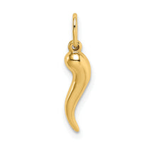 14k Hollow Italian Horn Pendant-K6390