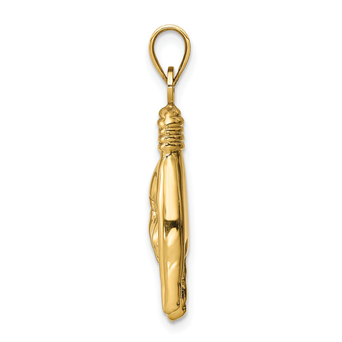 14K 3D Hollow Rock On Sign Charm-K6392