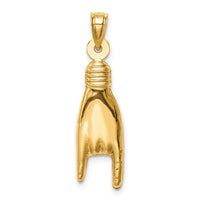 14K 3D Hollow Rock On Sign Charm-K6392