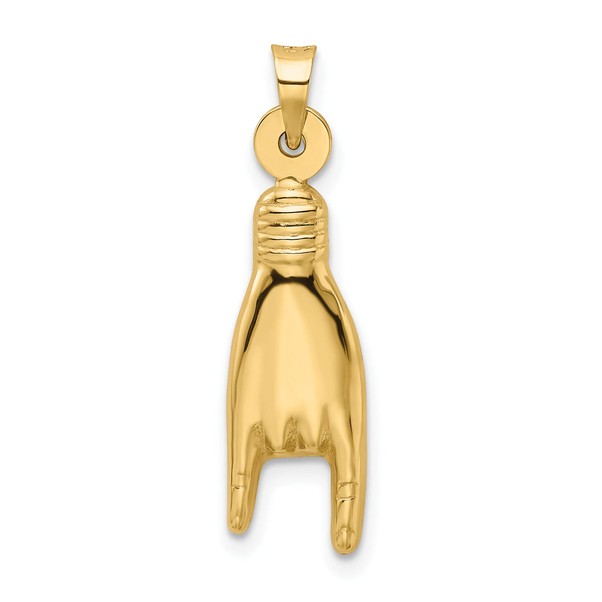 14K 3D Hollow Rock On Sign Charm-K6393