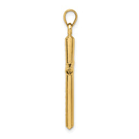 14k Hollow Diamond-cut Cross Pendant-K6394