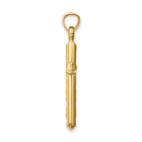 14k Hollow Diamond-cut Cross Pendant-K6402