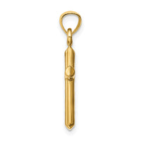 14k Hollow Diamond-cut Cross Pendant-K6403