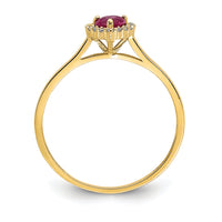 14K Heart Pink and Clear CZ Ring-K6417