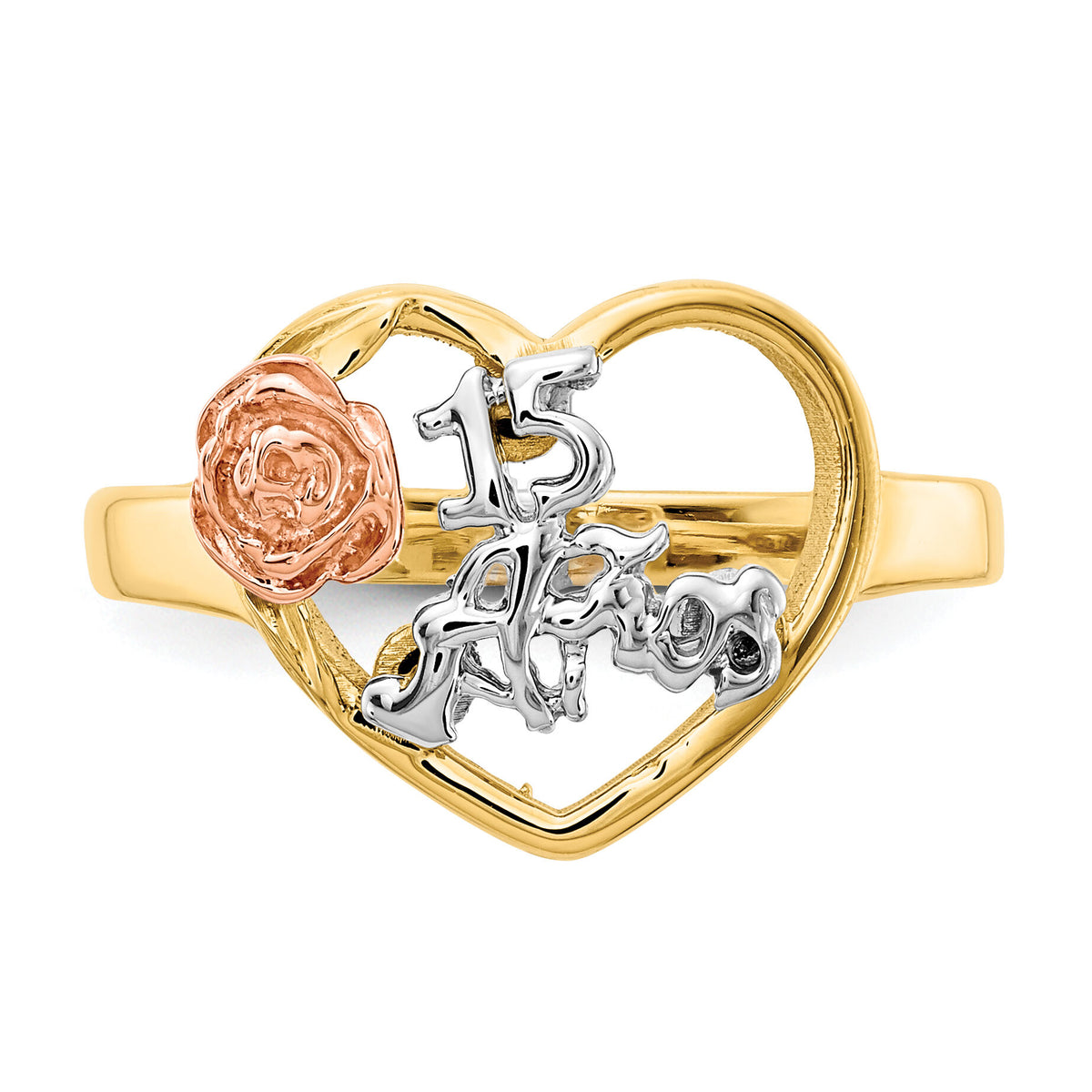 14k Tri-Color 15 Anos Ring-K642