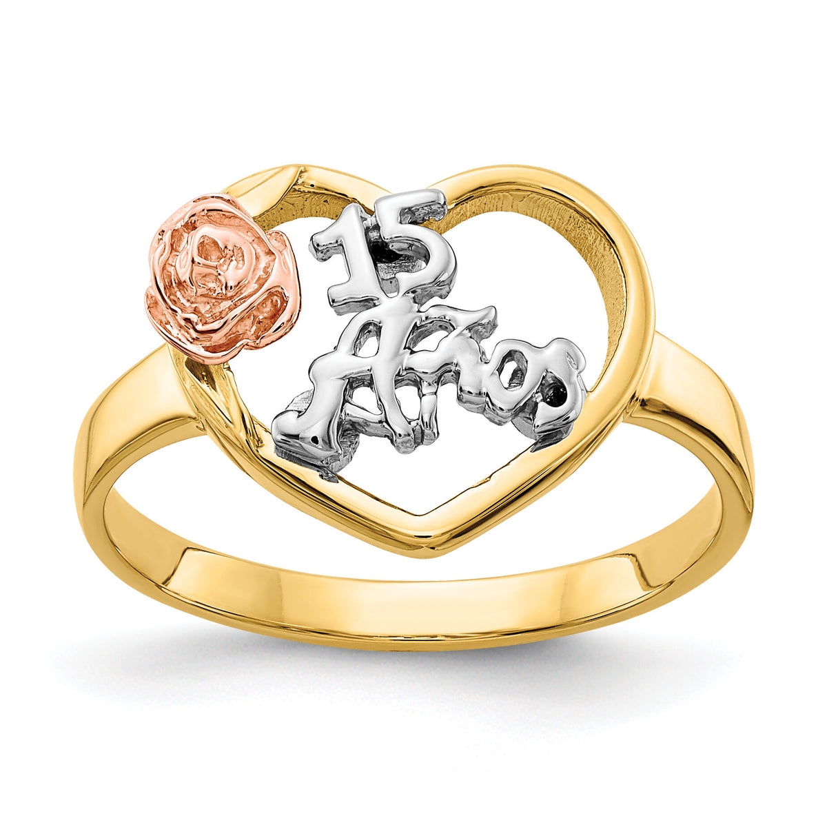 14k Tri-Color 15 Anos Ring-K642