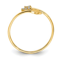 14K Yellow Gold CZ Star Ring-K6420