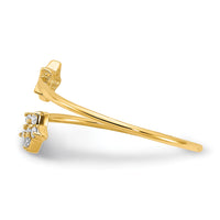 14K Yellow Gold CZ Star Ring-K6420