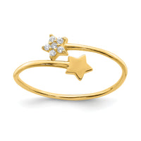 14K Yellow Gold CZ Star Ring-K6420