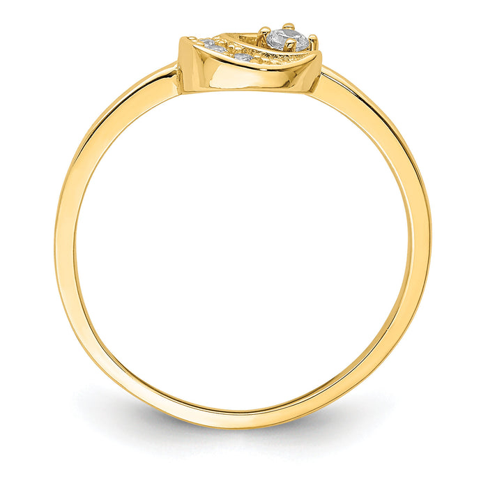 14K CZ Moon Ring-K6421