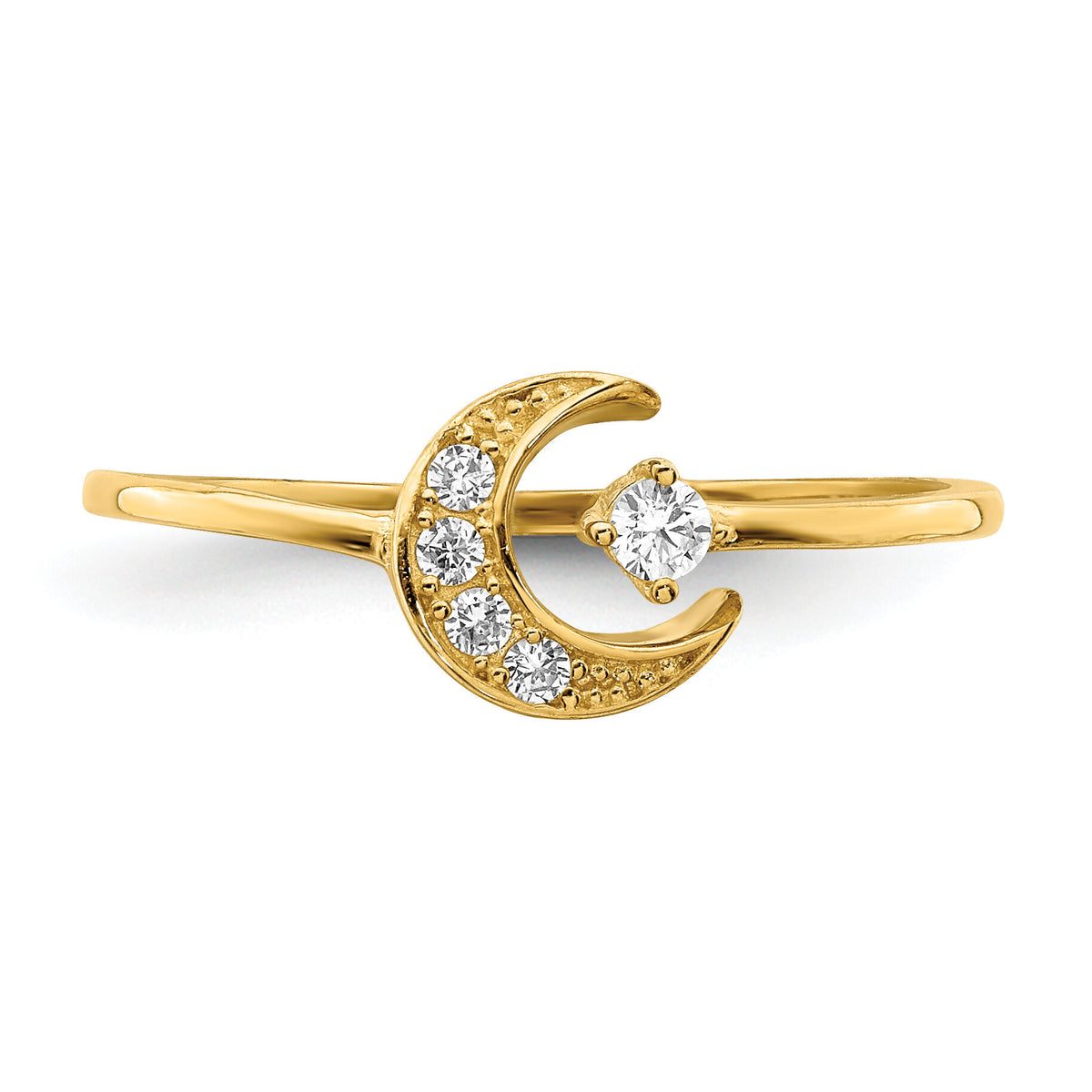 14K CZ Moon Ring-K6421