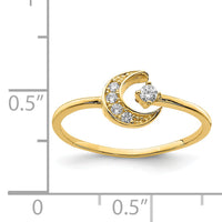 14K CZ Moon Ring-K6421