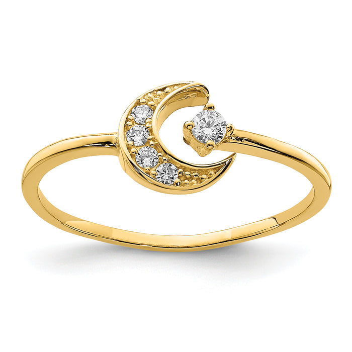 14K CZ Moon Ring-K6421