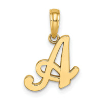 14KY Script Letter A Initial Pendant-K6422A