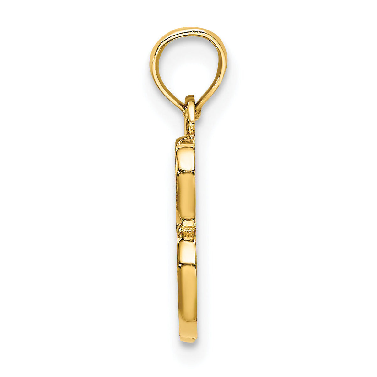 14KY Script Letter B Initial Pendant-K6422B