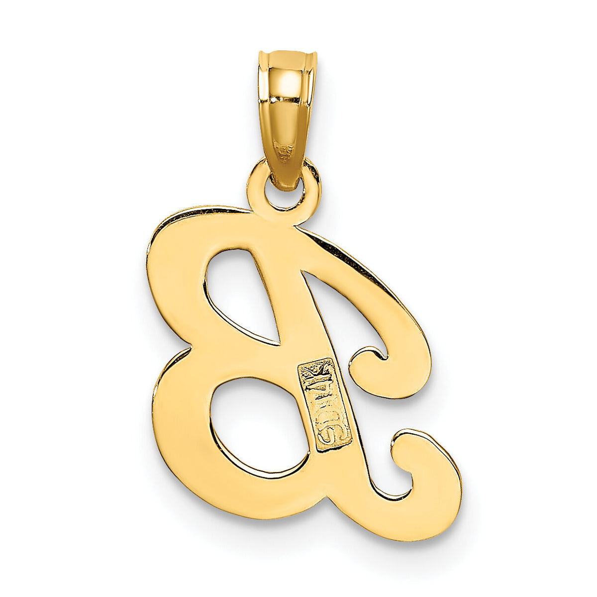 14KY Script Letter B Initial Pendant-K6422B