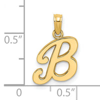 14KY Script Letter B Initial Pendant-K6422B