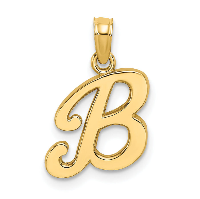 14KY Script Letter B Initial Pendant-K6422B