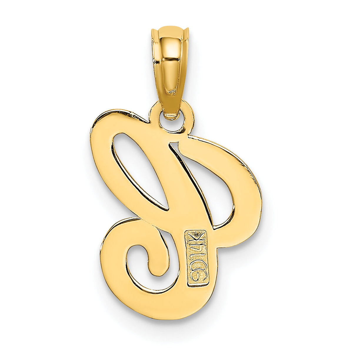 14KY Script Letter C Initial Pendant-K6422C