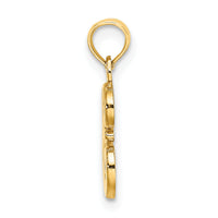 14KY Script Letter E Initial Pendant-K6422E