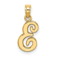 14KY Script Letter E Initial Pendant-K6422E