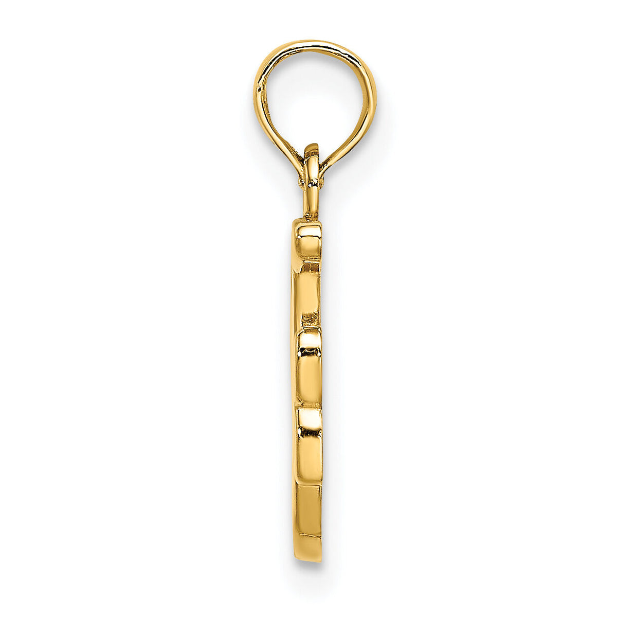 14KY Script Letter F Initial Pendant-K6422F