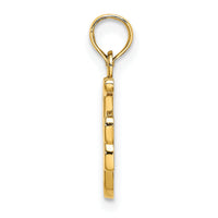 14KY Script Letter F Initial Pendant-K6422F