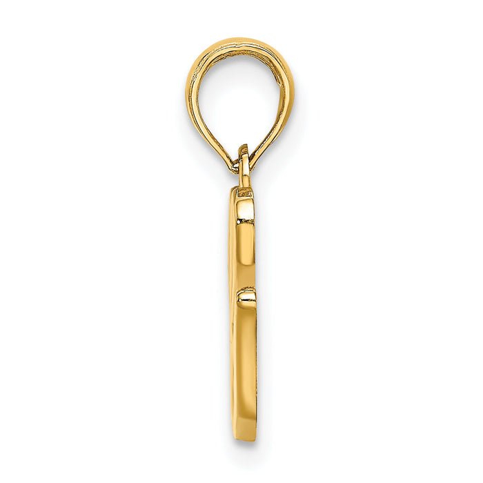 14KY Script Letter G Initial Pendant-K6422G